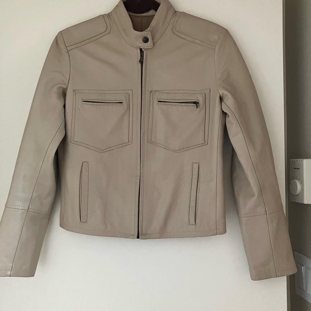 Vera pelle leather jacket 100 viscose Size S